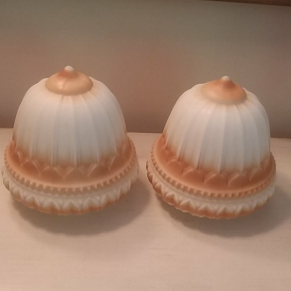 Gorgeous Antique Ribbed Milk Glass Sconces